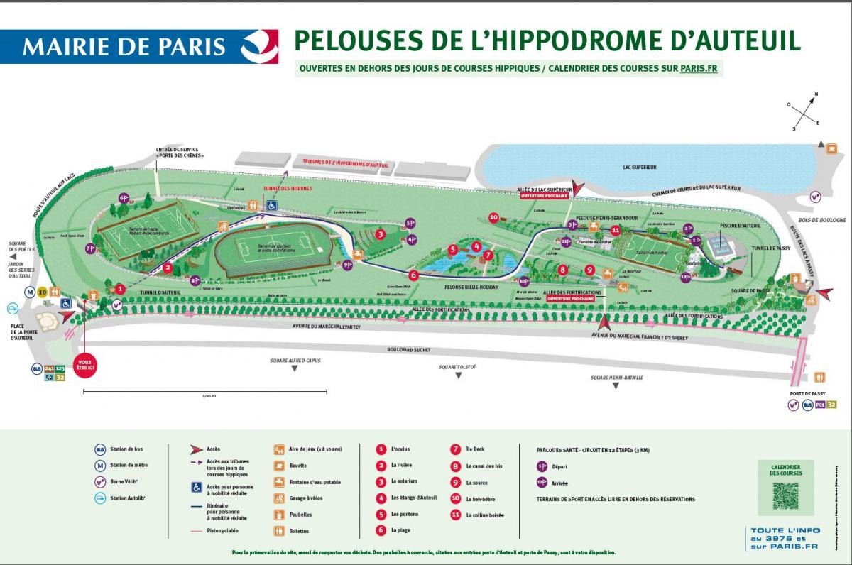 Karta över Auteuil Hippodrome
