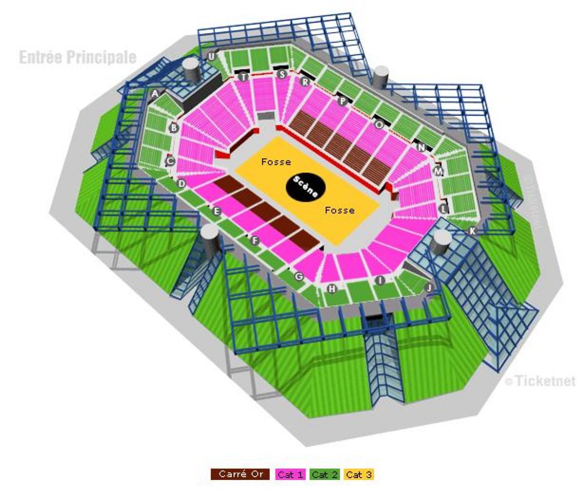 Karta över Bercy Arena