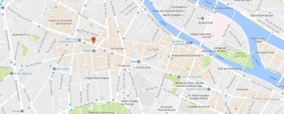 Karta över Boulevard Saint-Germain