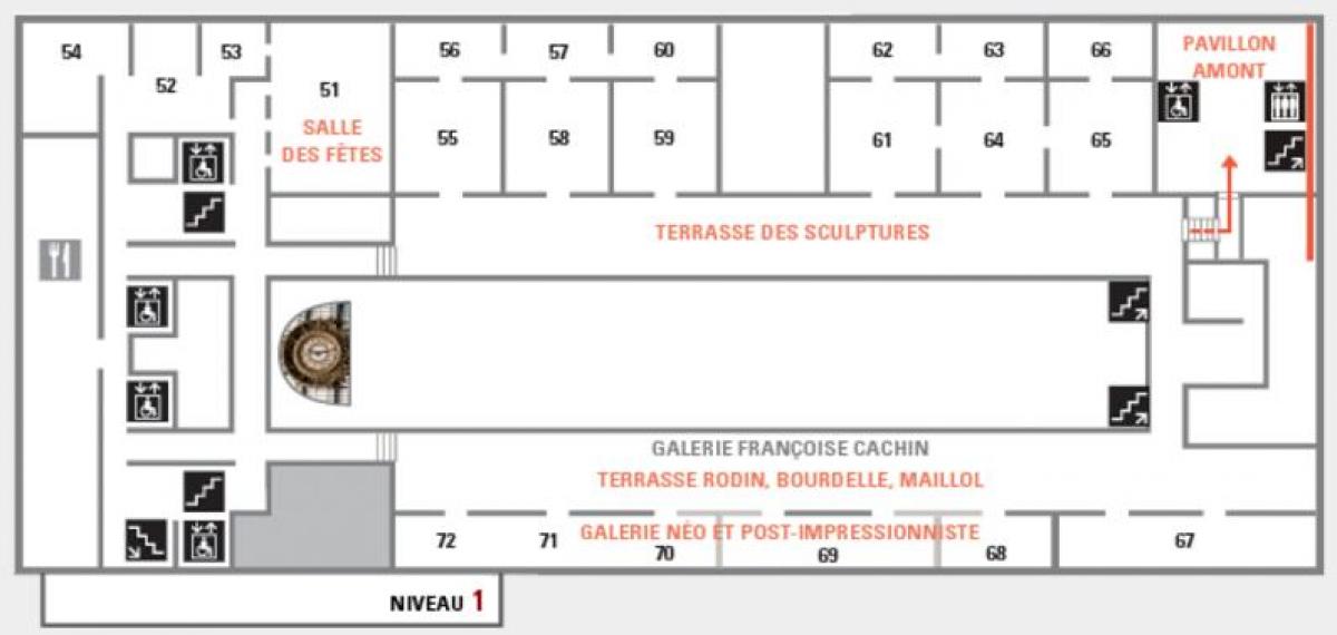 Karta över Musée d ' Orsay Nivå 2