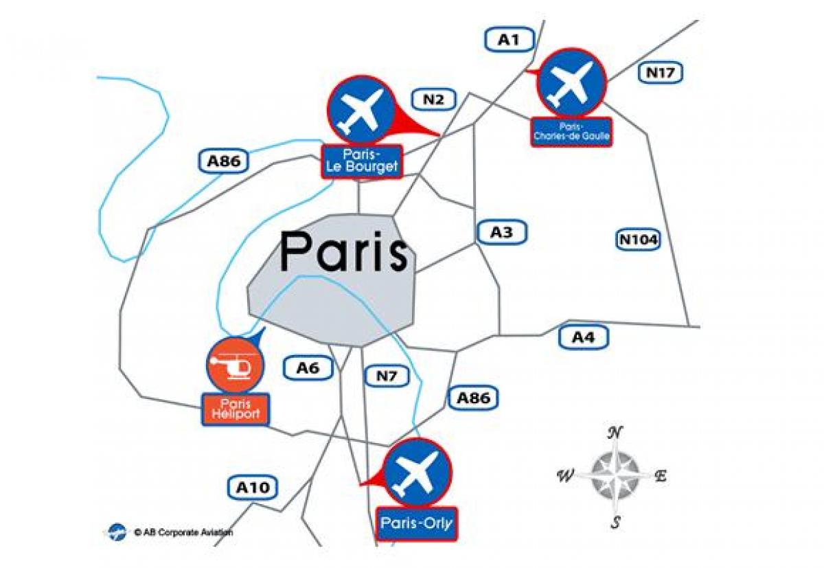 Karta över Paris flygplats