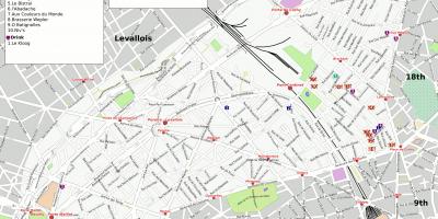 Karta över 17: e arrondissementet i Paris