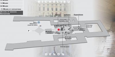 Karta över Louvren Nivå -2