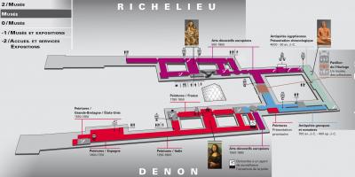 Karta över Louvren Nivå 1