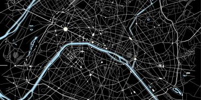 Karta över Paris i Svart och Vitt