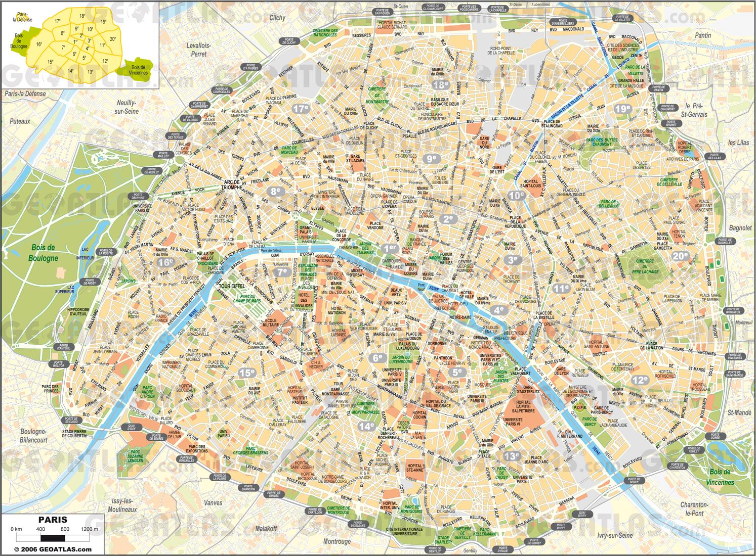 paris karta Paris   karta  Karta över Paris (Frankrike) paris karta