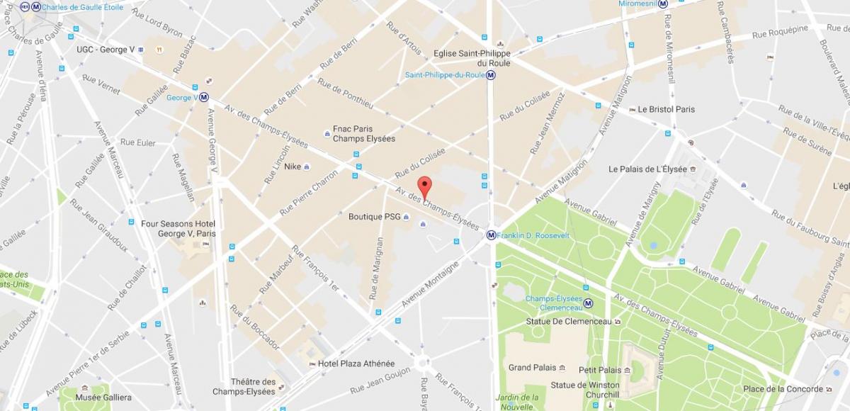 Karta över Avenue des Champs-Élysées