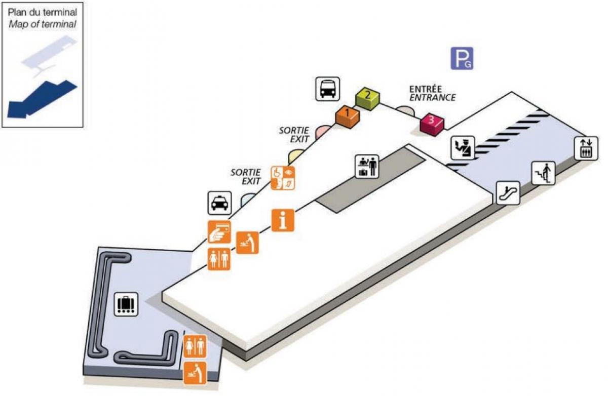 Karta över CDG airport terminal 2G