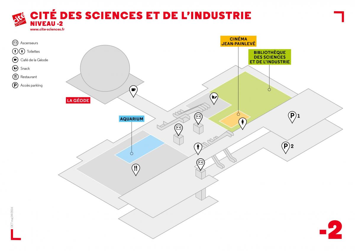 Karta över Cité des Sciences et de l ' Industrie Nivå -2