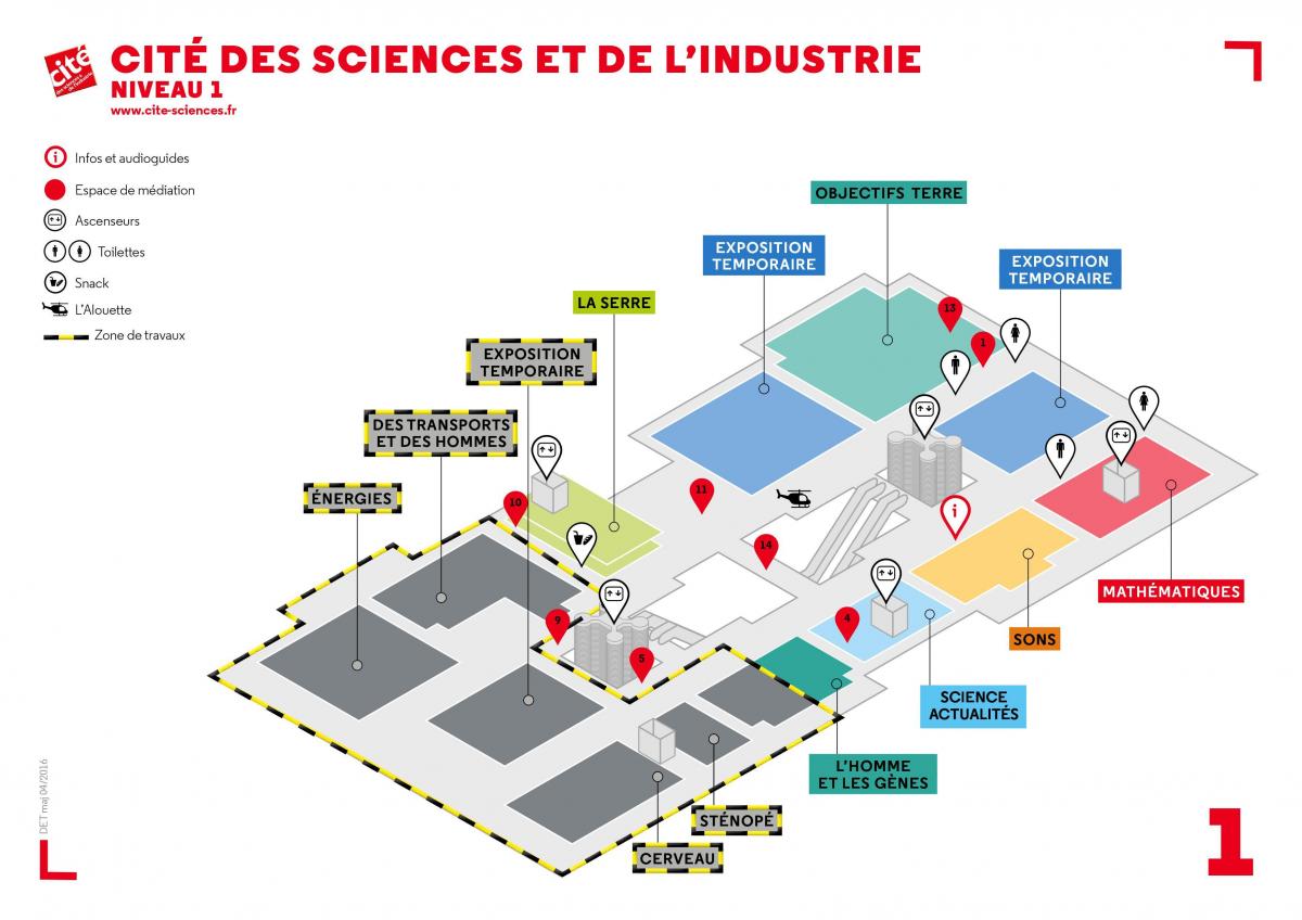 Karta över Cité des Sciences et de l ' Industrie, Nivå 1