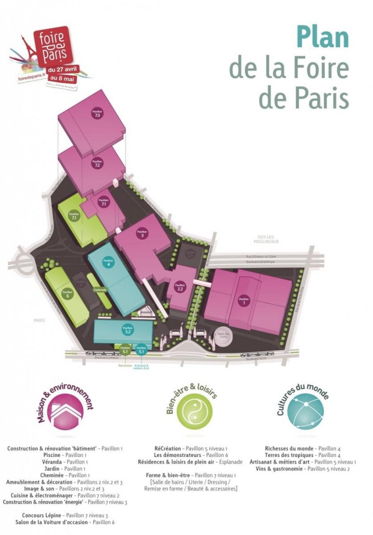 Karta över Foire de Paris