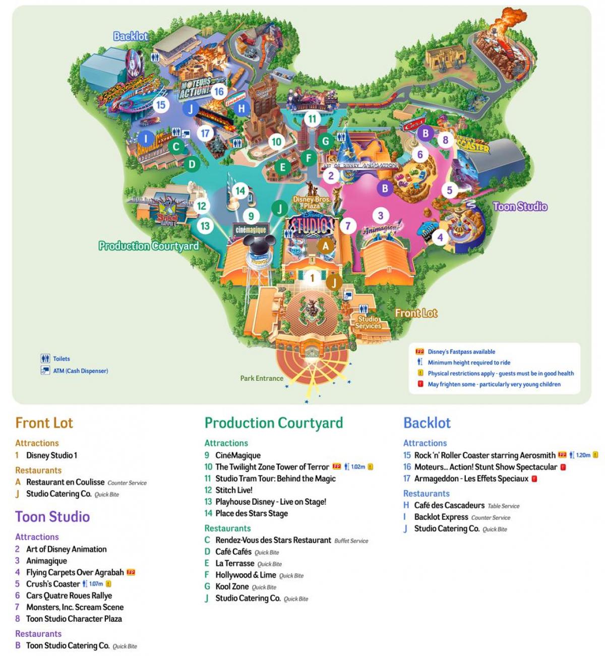 Karta över Disney Studios