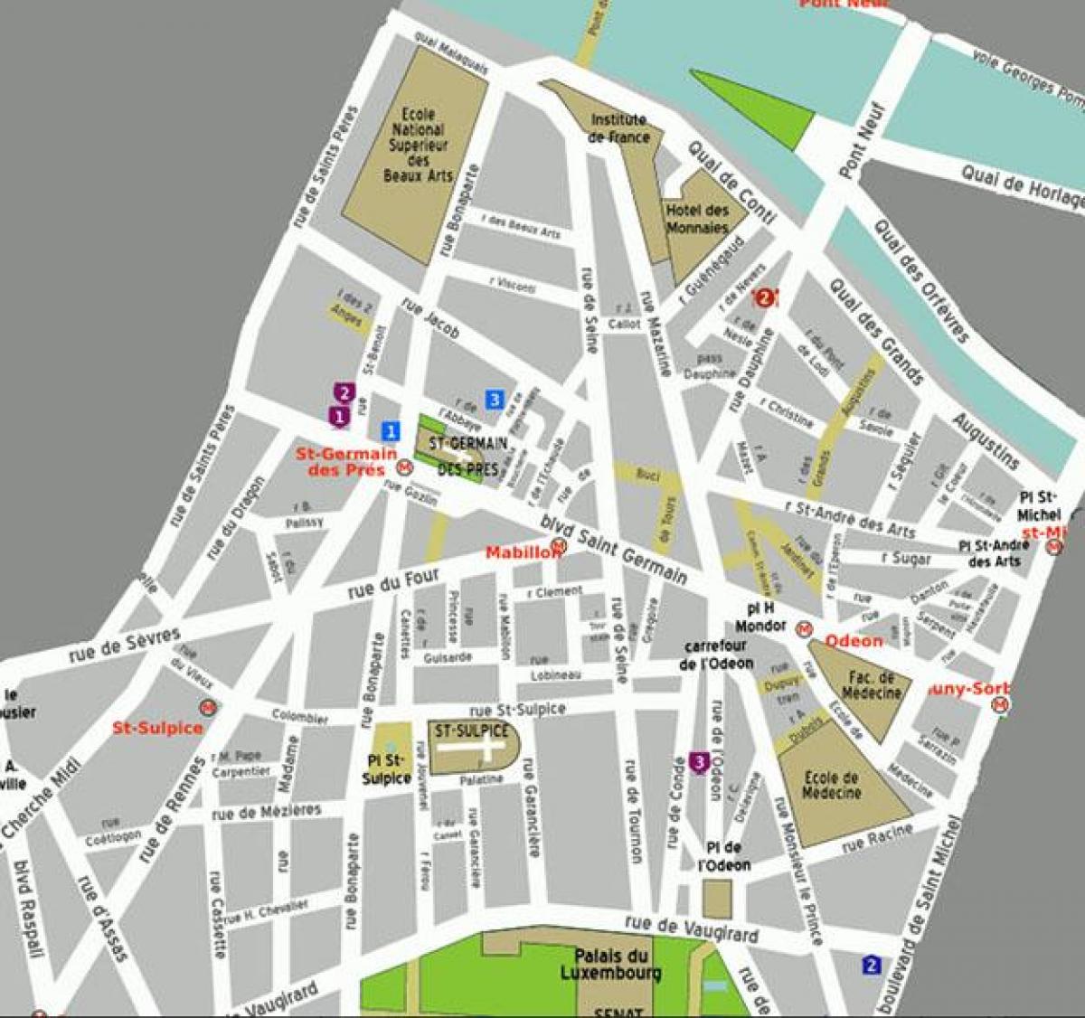 Karta över Distriktet Saint-Germain-des-Pres