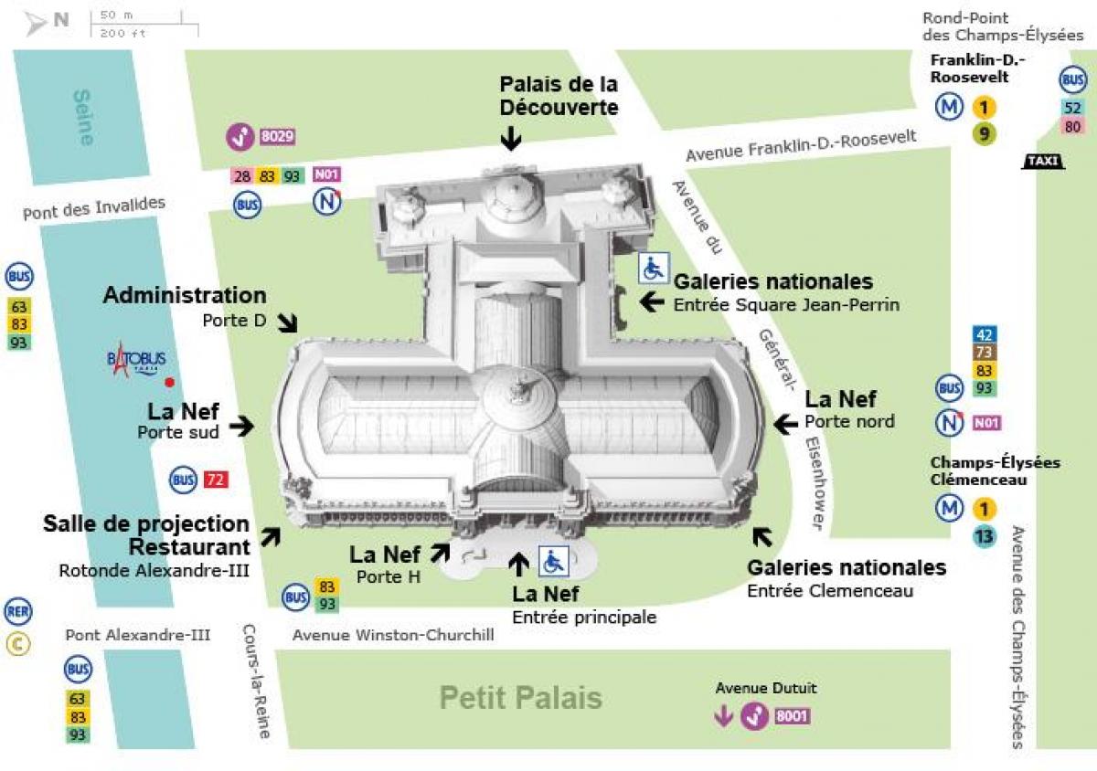 Karta över Grand Palais