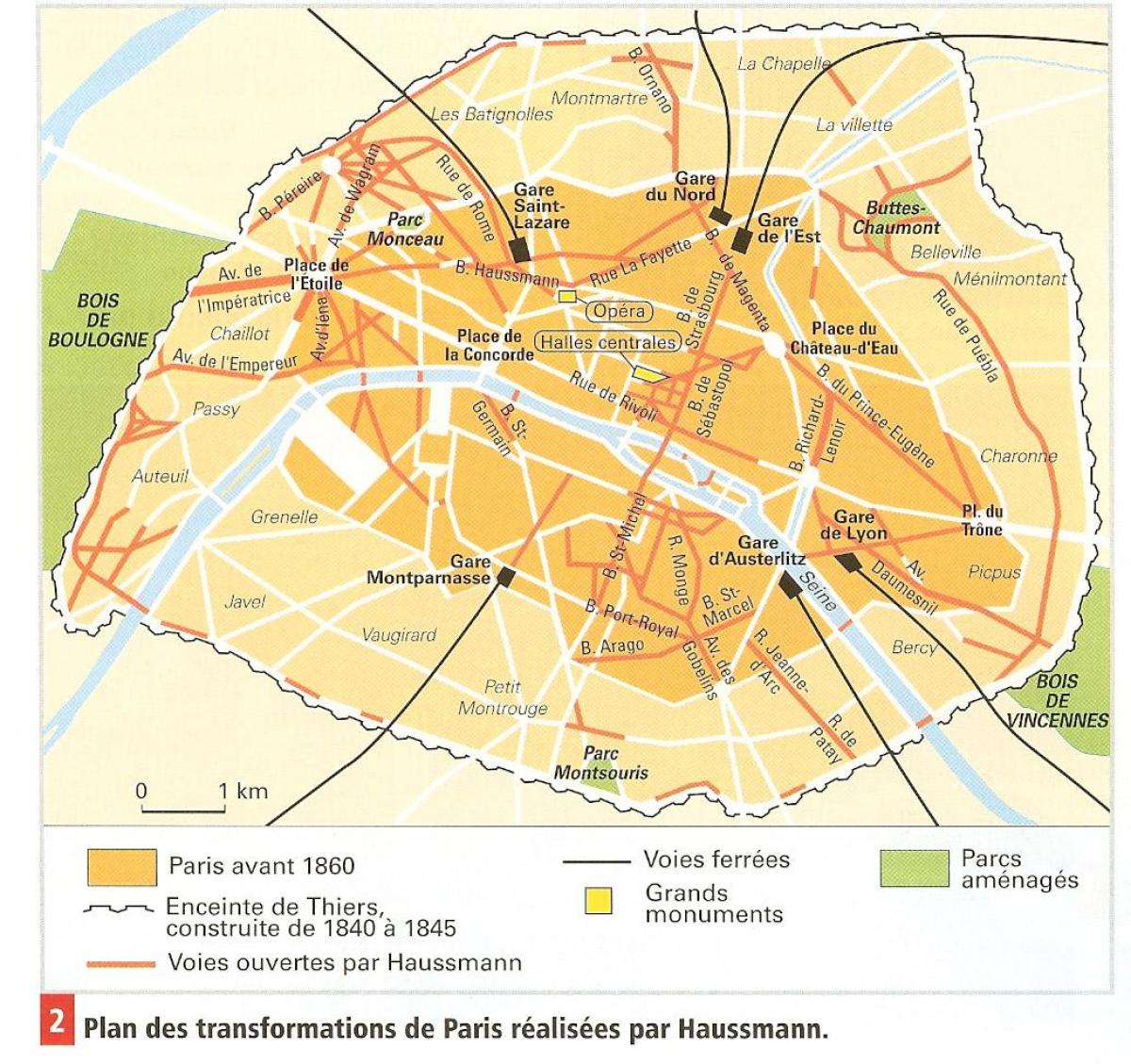 Karta över Paris Haussmann