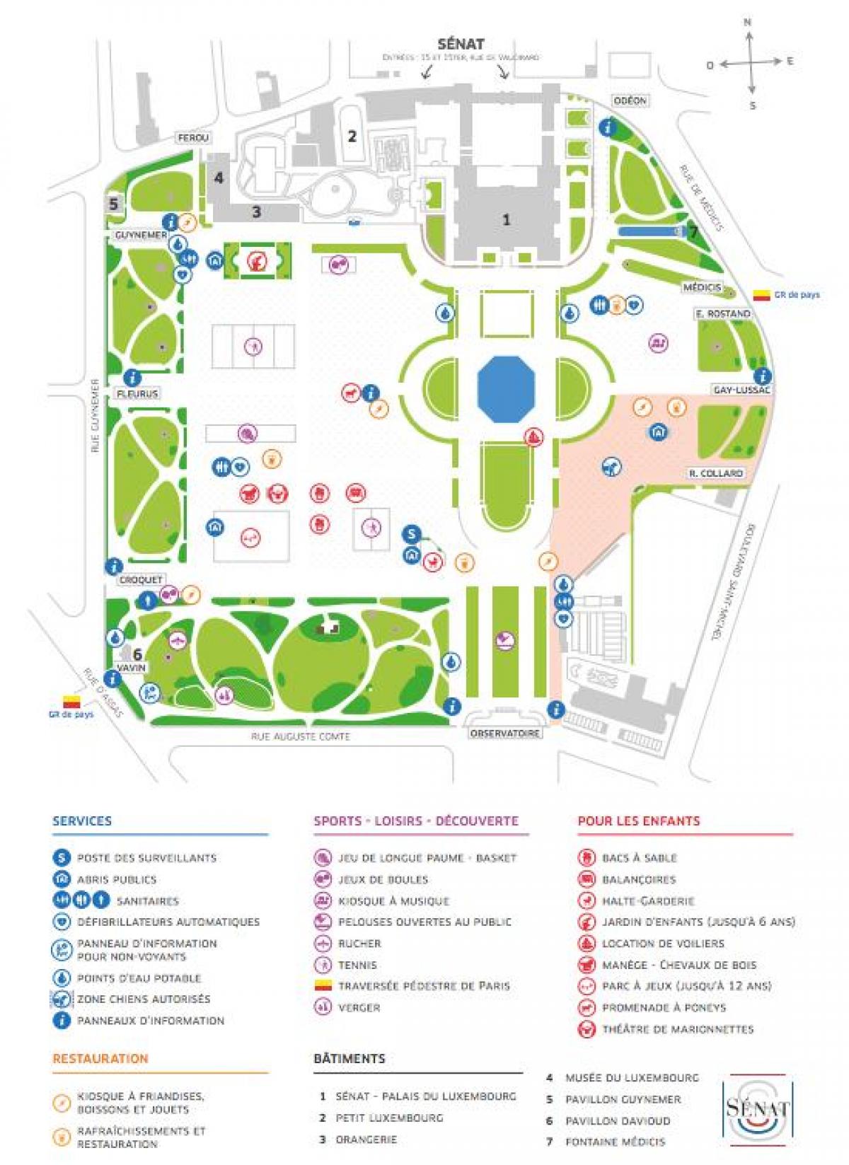 Karta från Jardin du Luxembourg