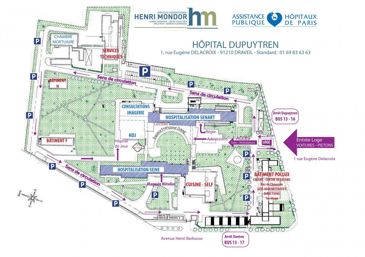 Karta över Joffre-Dupuytren ' sjukhus