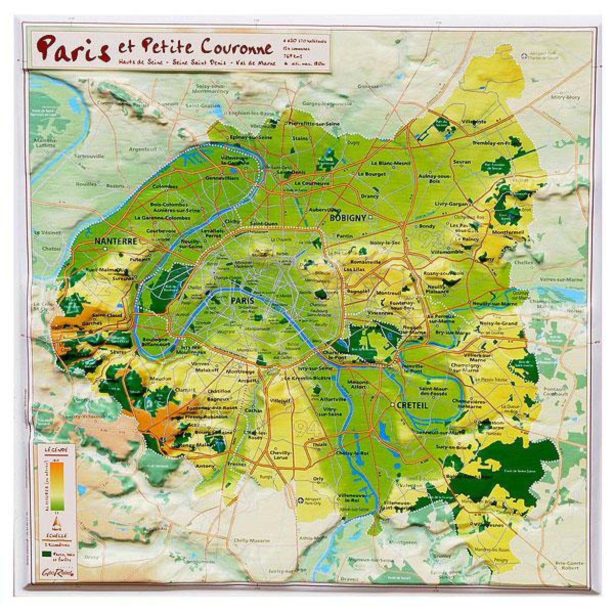 Karta över lindring av Paris