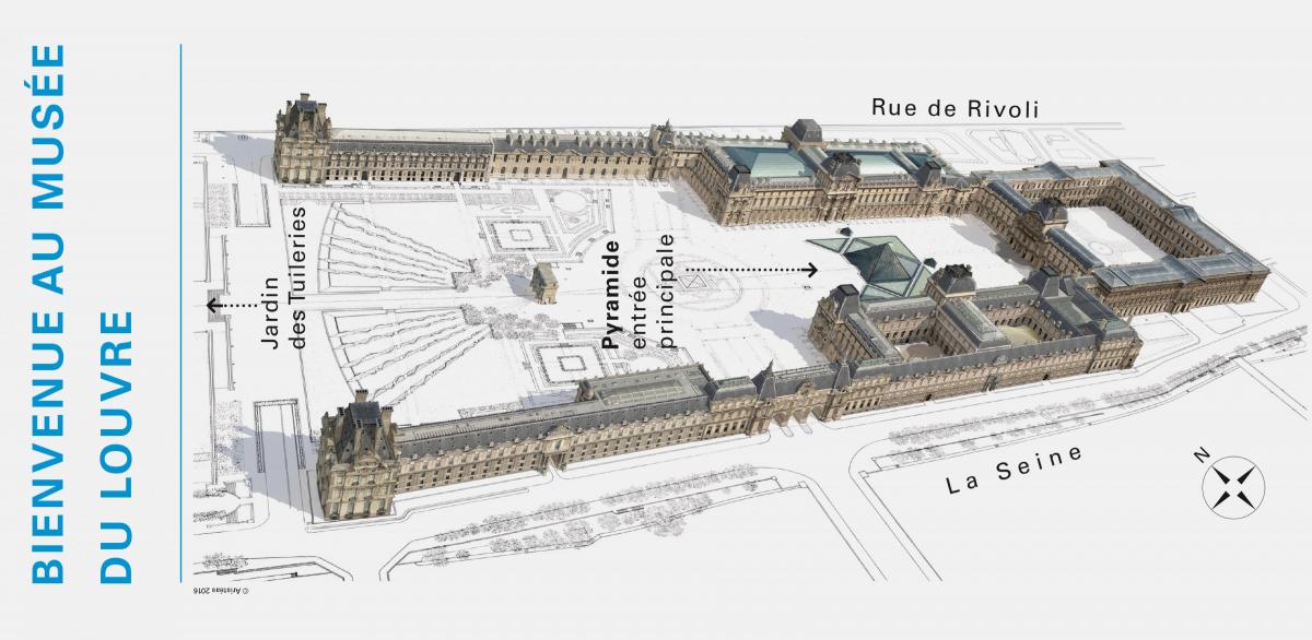 Karta över Louvren
