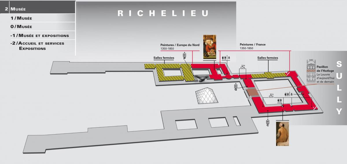 Karta över Louvren Nivå 2