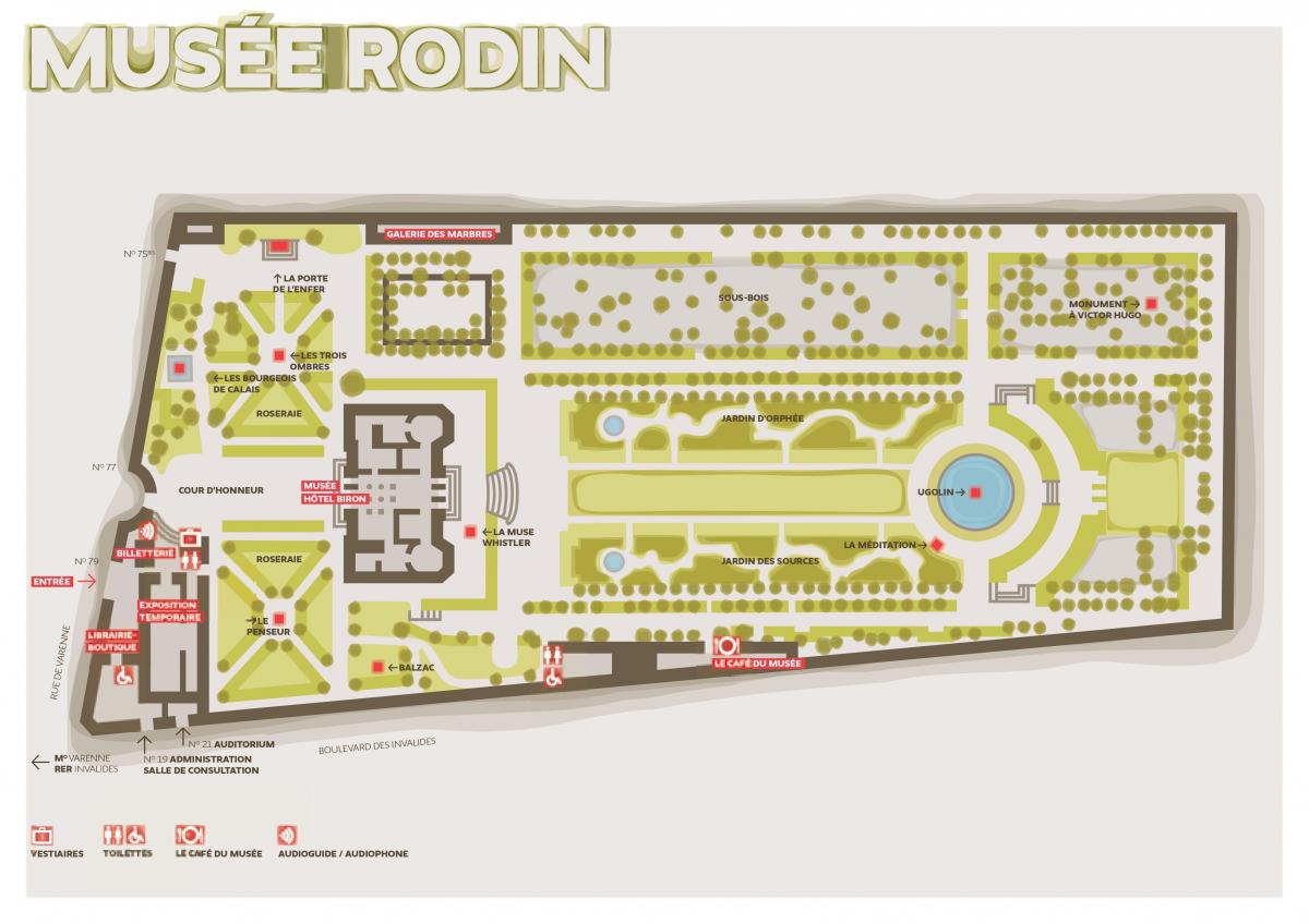 Karta över Musée Rodin