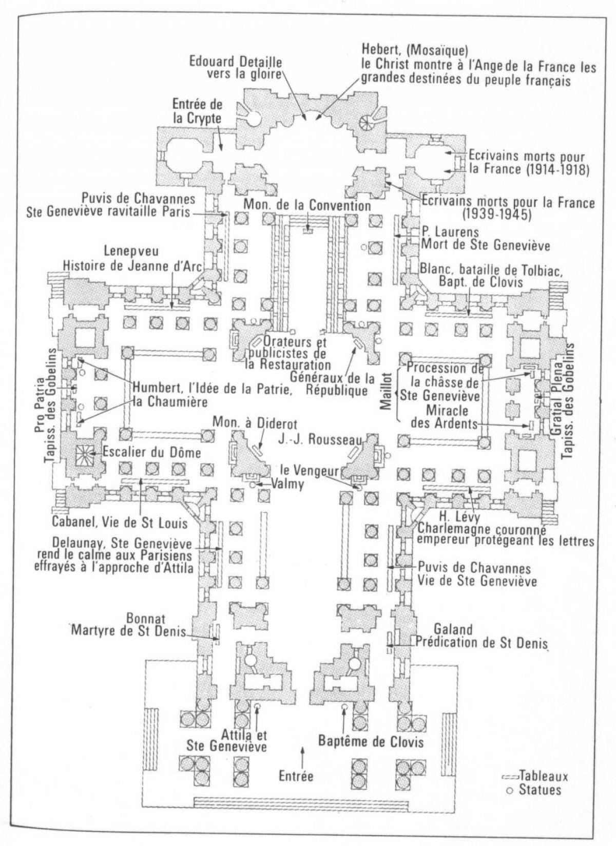 Karta över Panthéon i Paris