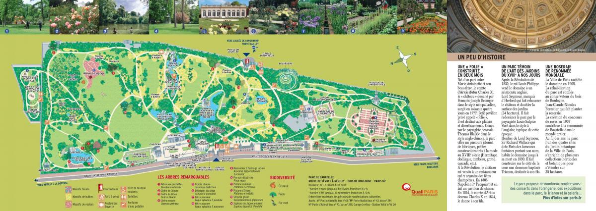 Karta över Parc De Bagatelle