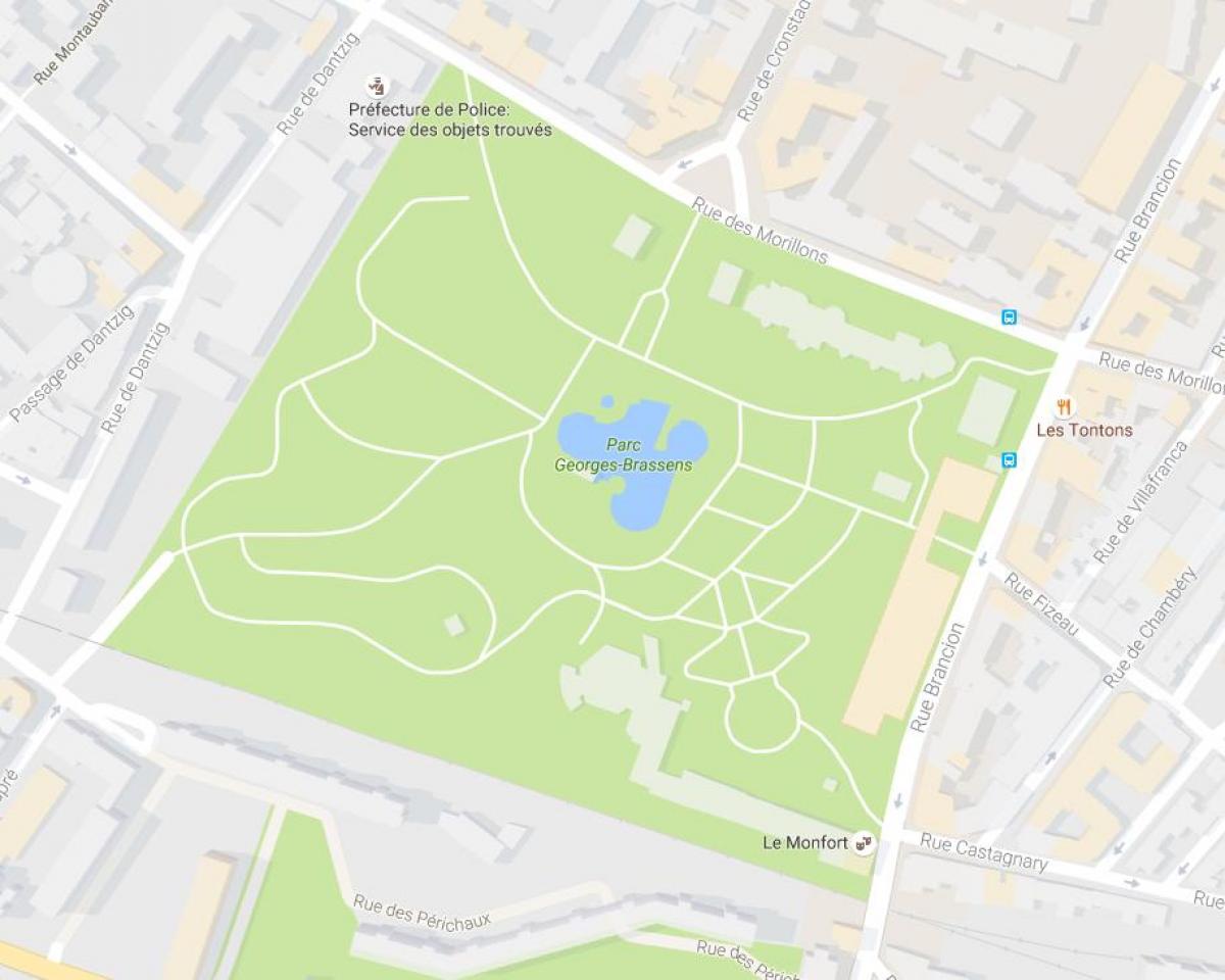 Karta till Parc Georges-Brassens