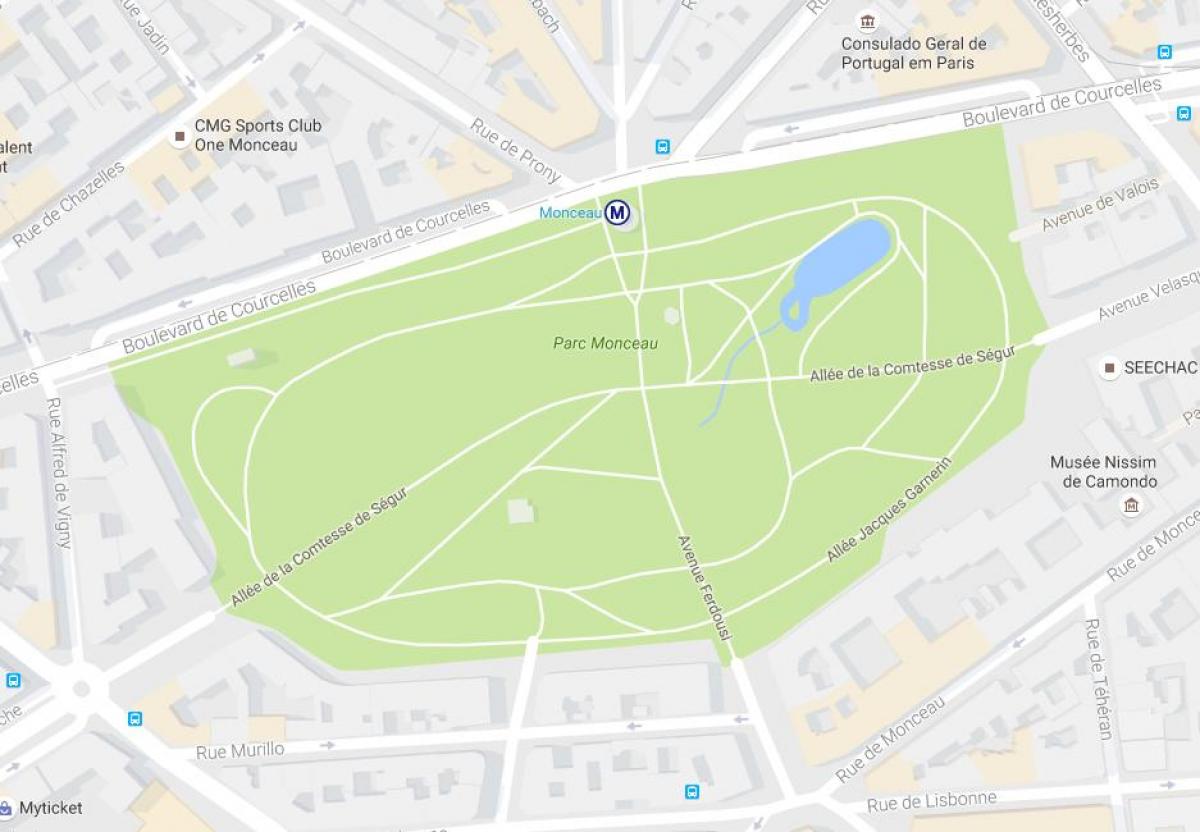 Karta till Parc Monceau