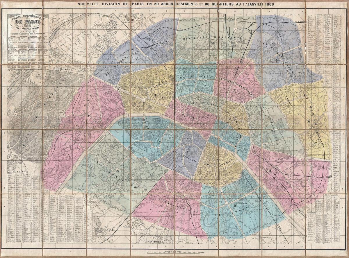 Karta över Paris 1860