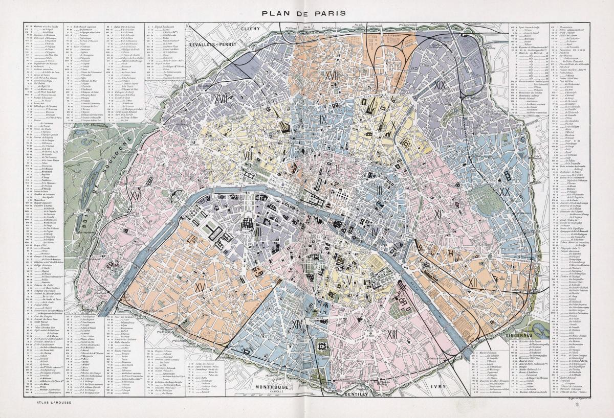 Karta över Paris 1900
