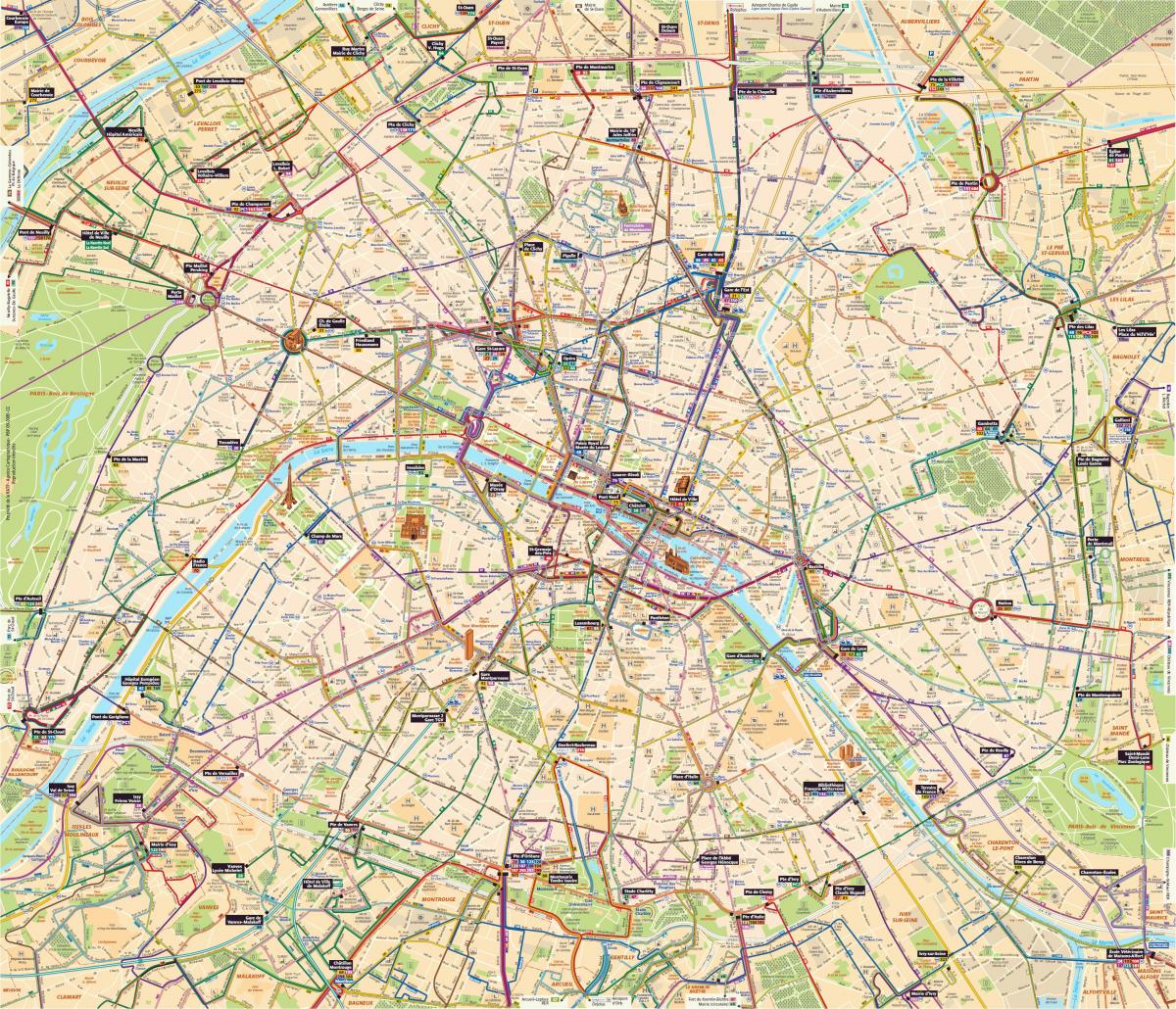 Karta över Paris buss