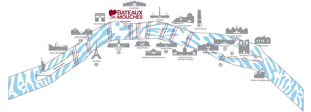 Karta över Paris flyga båtar