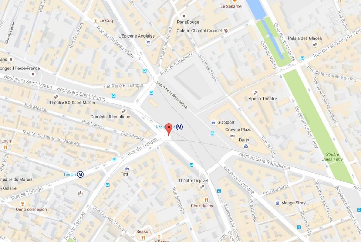 Karta över Place De la République