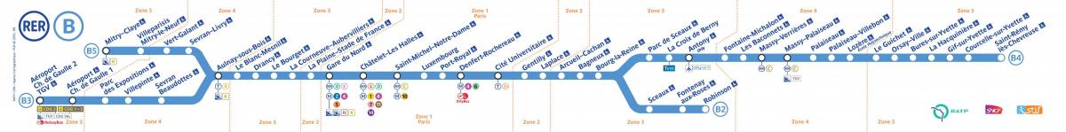 Karta över RER B