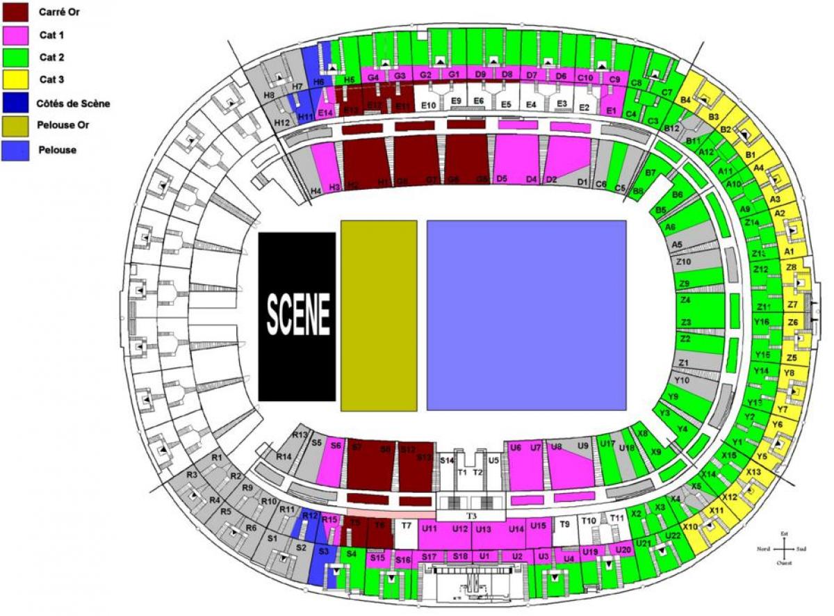 Karta över Stade de France Konsert