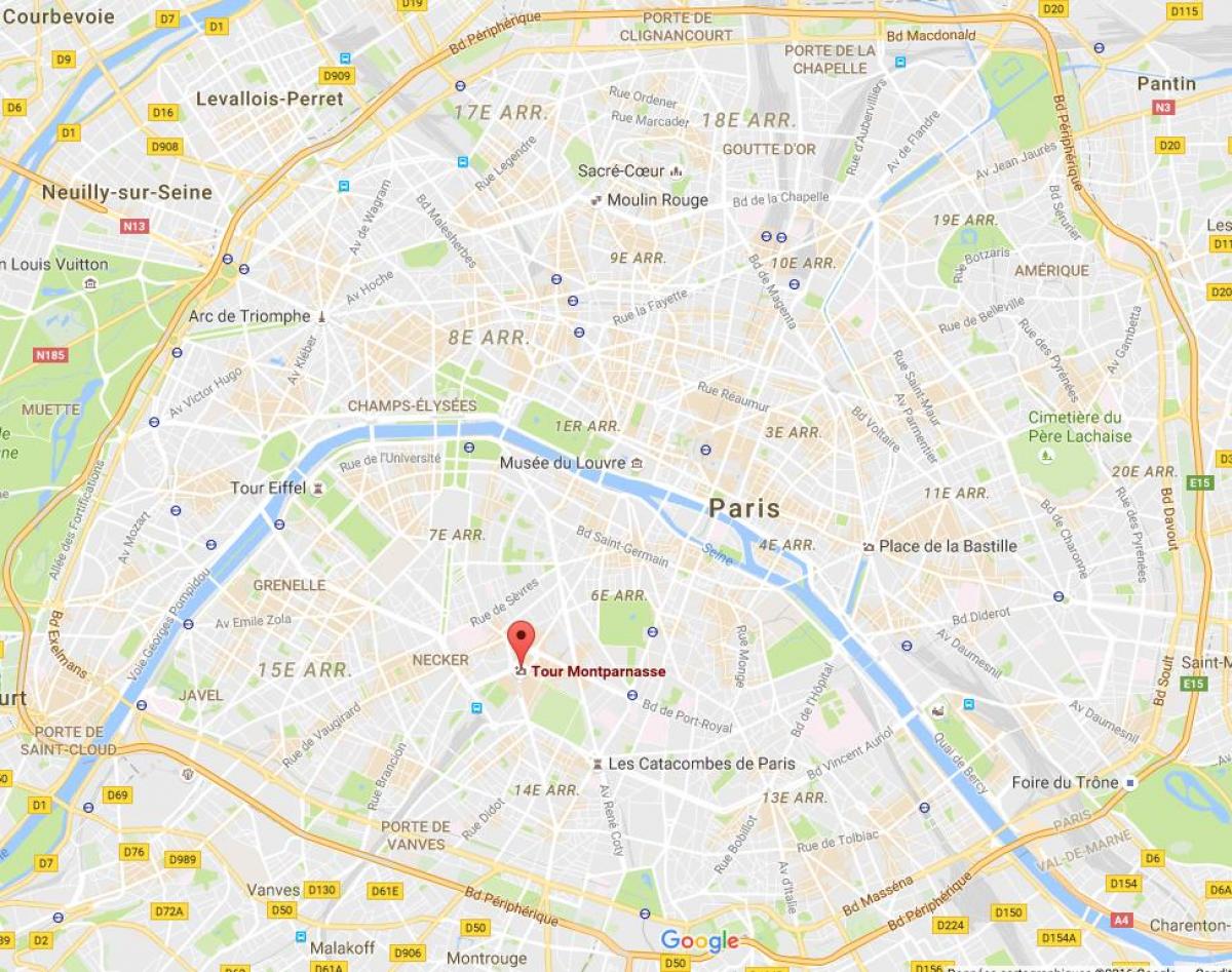 Karta för Tour Montparnasse