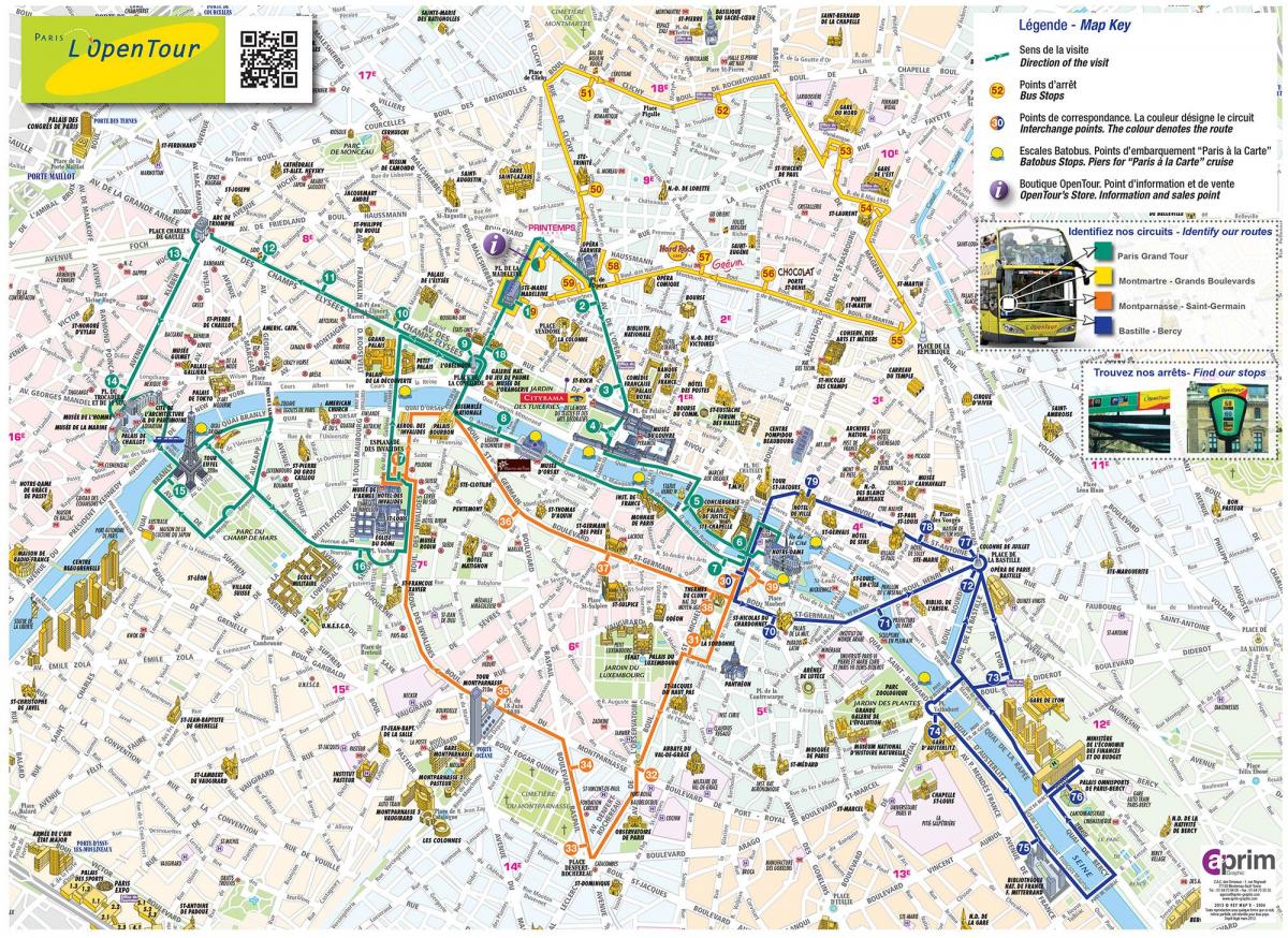 Karta över Öppen tur-Paris