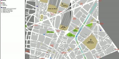 Karta över 10: e arrondissementet i Paris
