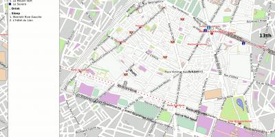 Karta över 14: e arrondissementet i Paris