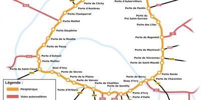 Karta över Boulevard Périphérique