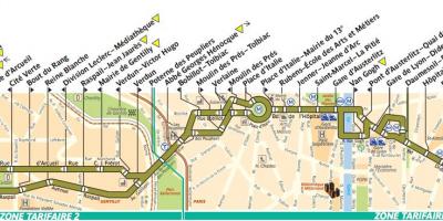 Karta över buss Paris linje 57