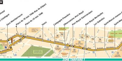 Karta över buss Paris linje 91
