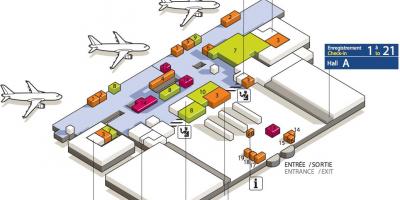 Karta över CDG airport terminal 3