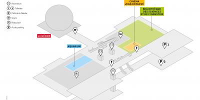 Karta över Cité des Sciences et de l ' Industrie Nivå -2