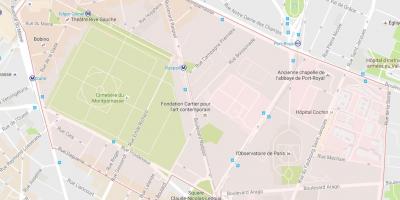 Karta över Stadsdelen Montparnasse