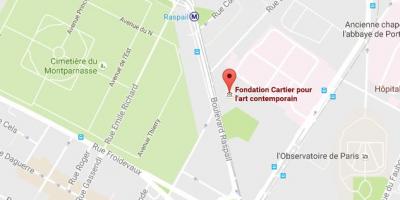 Karta över Fondation Cartier