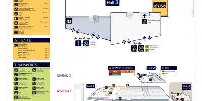 Karta över Gare Montparnasse Hall 3