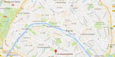 Karta över Katakomberna i Paris