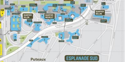 Karta över La Défense Södra Esplanaden